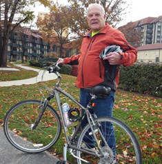 Oasis member Wayne Chambers with his bike